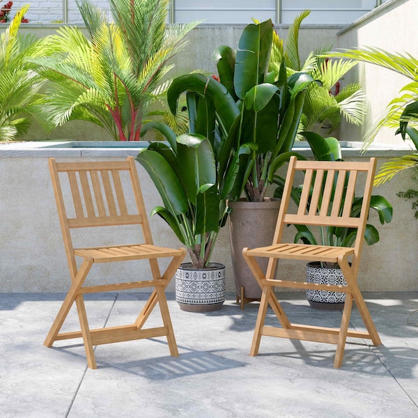 Flash Furniture 2PK Natural Folding Acacia Wood Bistro Chairs THB-C1244-NAT-GG - main